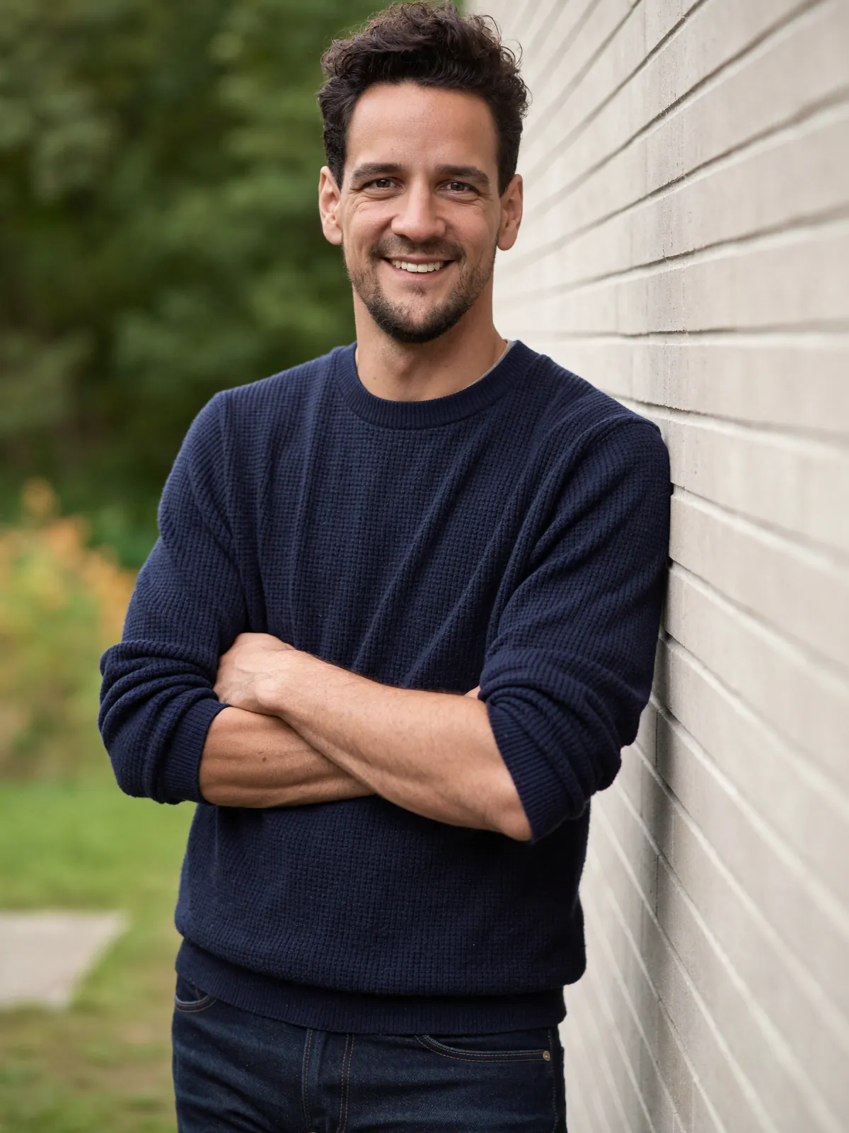 Portret van Paul van Braam, leunend tegen een muur